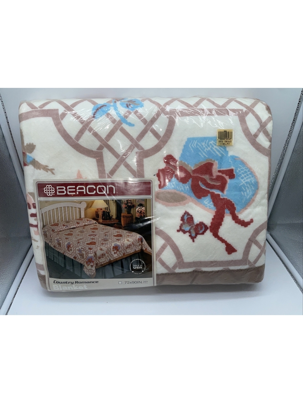 Beacon Vintage Blanket Twin Full Country Romance NOS